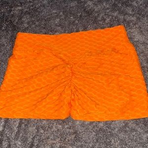 Neon Orange snatched waist TikTok leggings shorts